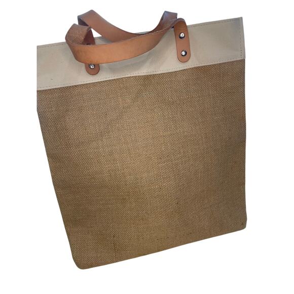 Brighton Canvas Tote Love Makes the Earth Go Round Tan Globe Heart EUC - Picture 6 of 6